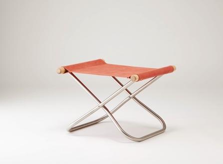≪送料無料！≫NYCHAIR X OTTOMAN / NATURAL-RENGAニーチェア　エックス オットマン / 木部：ナチュラル / 座布：レンガ　NY-117折りたたみ/木製/帆布/キャンバス/国産/日本製/新居猛/グッドデザイン賞/ロングライフデザイン賞｜AKI interior space