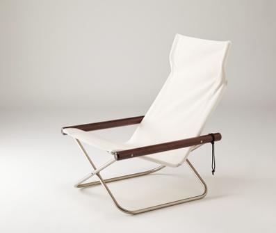 ≪送料無料!≫NYCHAIR X / DARKBROWN-WHITEニーチェア エックス / 木部:ダークブラウン / 座布:ホワイトNY-106パーソナル/チェア/折りたたみ/木製/帆布/キャンバス/国産/日本製/新居猛/グッドデザイン/ロングライフデザイン|AKI interior space