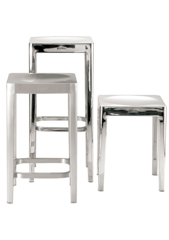 【貨物輸送無料】EMECO / COUNTER STOOL No.STOL-24 /ALUMINUM BRUSHEDエメコ / カウンタ 腰掛け No.STOL-24 / 軽銀・光輝なし【PHILIPPE STARCK フィリップ スタルク ひな形】【女性議長 腰掛け イス 腰掛け】【軽銀 たわい無い】
