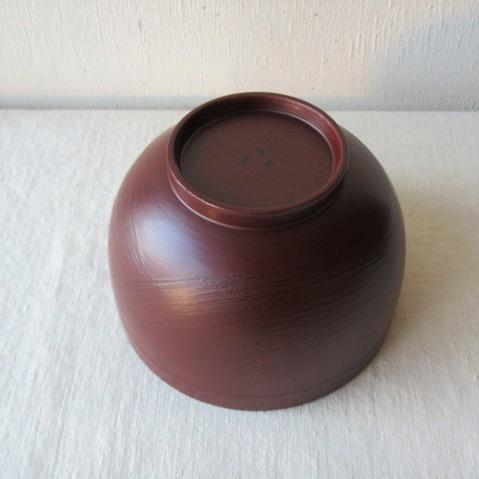 渕布多用椀刷毛根来/刷毛曙山岸厚夫の漆の器お椀/汁椀/椀/お味噌汁椀/国産/日本製/漆/漆器/越前/うるし/漆塗り/シック/木製