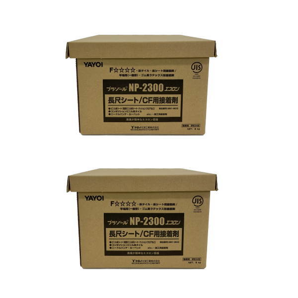 ヤヨイ化学 ＣＦ用接着剤 プラゾール NP2300 エコロン クシ目ゴテ付き 281-803 9kg×2つ