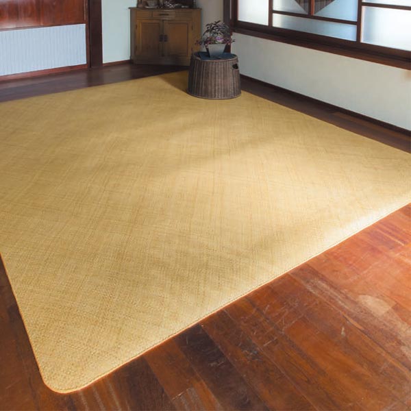 鹿田産業 籐カーペット ロンティ籐あじろ S ラグ 約200×200cm AJRS200