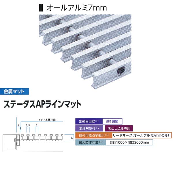 ミヅシマ工業 落とし込みマット ステータスapラインマット 金属 ステータスapラインマット マット オールアルミ