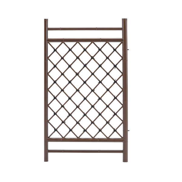 グローベン 人工竹扉 アルミ柱用枝折戸 燻竹 (取付金具・あおり止付) A60FF076E W750mm×H850mm|イーヅカ