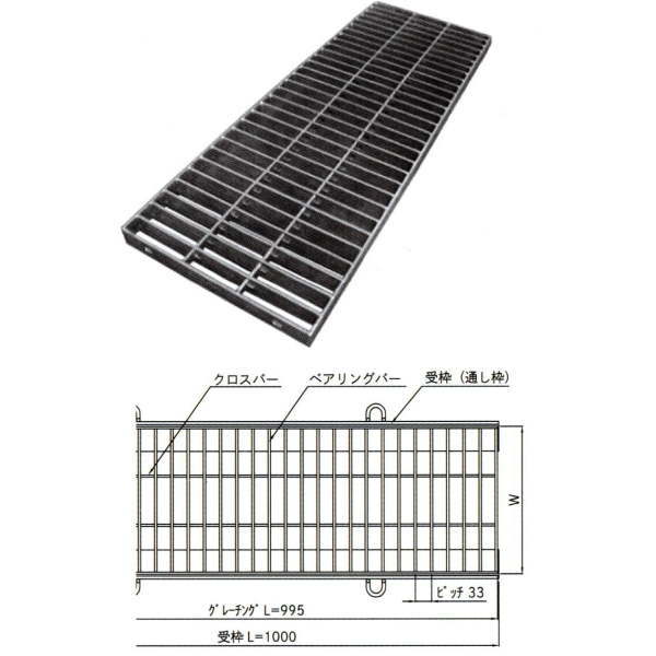 法山本店 側溝用グレーチング HGB-250-25 【本体のみ】