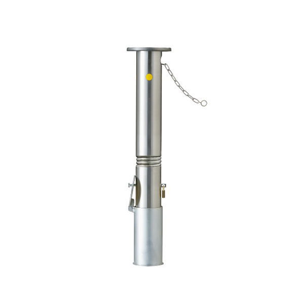サンキン メドーマルク クサリ2m内蔵・スプリング付 差込式フタ付・40mm南京錠付タイプ J-11CNG-SK φ114.3×ｔ2.5×Ｈ700mm