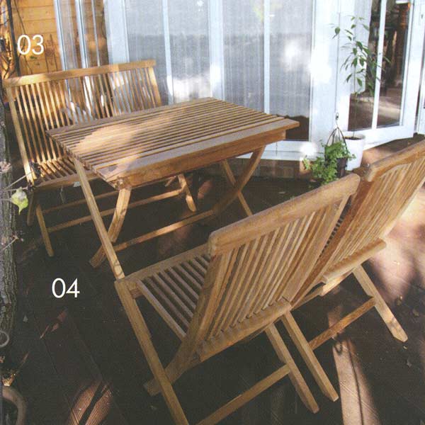ジャービス商事 FOLDING TEAK LOVE CHAIR 折り畳みラブチェア チーク 無塗装 20868 1脚｜イーヅカ 26,353円