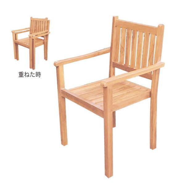 ジャービス商事 SIMPLE STACKING CHAIR シンプルスタッキングチェア 重置可能 チーク 無塗装 36711 1脚｜イーヅカ 17,585円