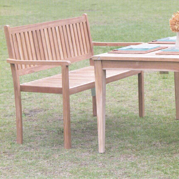 ジャービス商事 SIMPLE STACKING BENCH シンプルスタッキングベンチ 重置可能 チーク 無塗装 36713 1台|イーヅカ