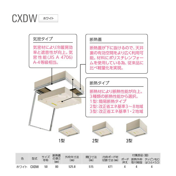 ダイケン アルミ天井点検口 CXDW150 ホワイト （気密・断熱） 1台 10,163円