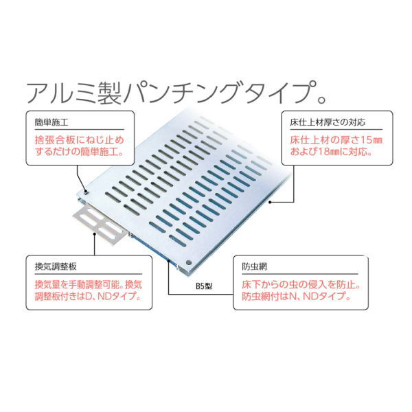 ダイケン 体育館用フロア換気口 換気調整板付 B5D1000 1台|イーヅカ