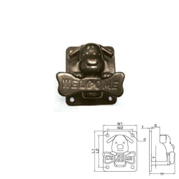ひめじや 壁掛けわんこフック WAN-3BR（茶） 1個
