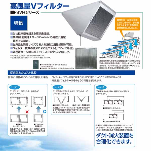 SALE／85%OFF】 ホーコス 厨房用グリースフィルター 高風量Vフィルター