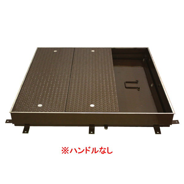 カネソウ 機関ハッチ W-1EC-900 密閉形（雨合羽・防臭形） 縞鋼板蓋 御拾い用 手持ち部分なし