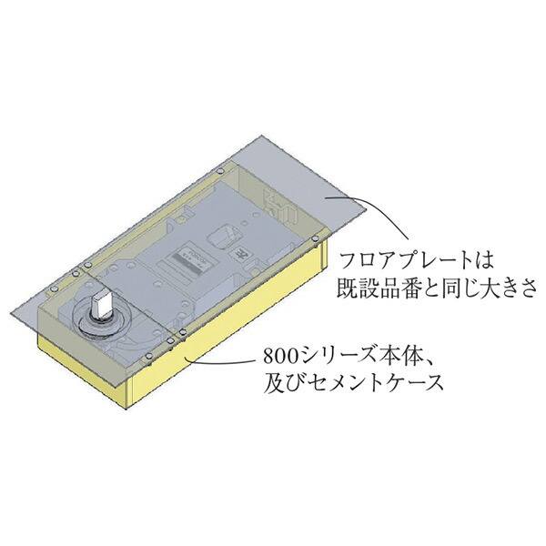 ニューはやりっ子 フロアヒンジ 防火部屋の入り口用 F-835（F-1350の埋替品）