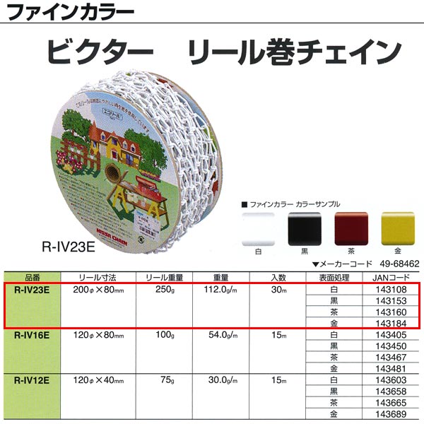 ニッサチェーン ファインカラー 優勝者 木管巻連環 R-IV23E 2.3mm×30m巻