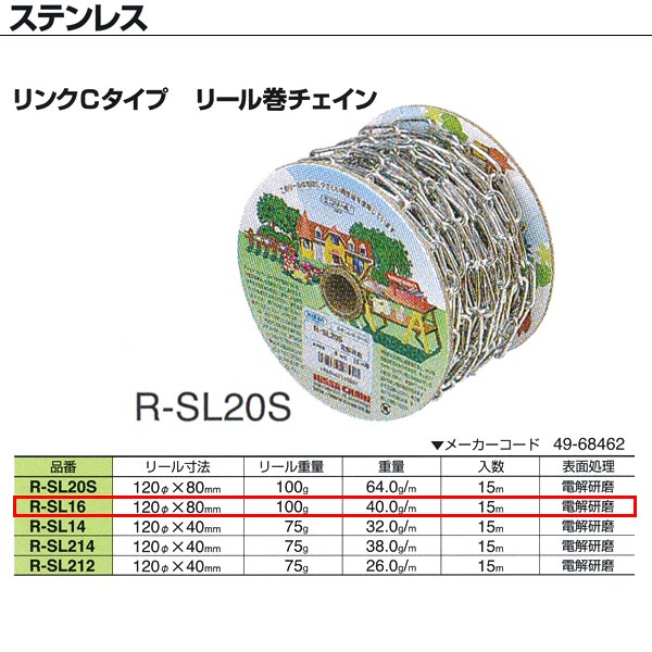 楽天市場】ニッサチェーン ステンレス ボールチェーン リール巻