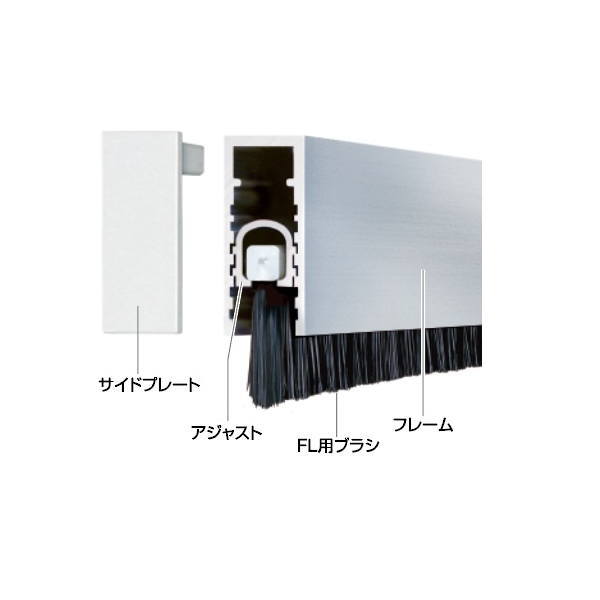 ピンチブロック フロアーリック ビルドインタイプ 開き戸・引戸用 FL-BK-2000 シルバー 長さ2000mm
