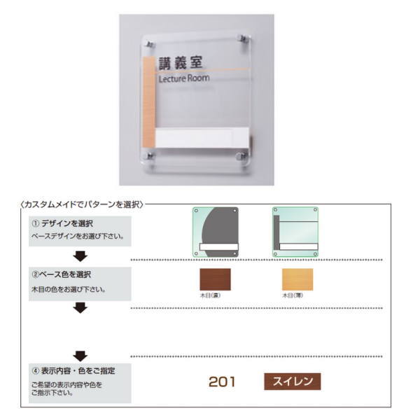 神栄ホームクリエイト カスタム式室名札サイン 平付型・名札：スライド脱着式 文字 SK-ACSC-2F H220×W200mm