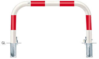 サンポール アーチ形 差込式カギ付 FAA-11SK15-800(RW) φ101.6(t4.2) W1500×H800