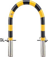 サンポール アーチ 差込式カギ付 FAC-7SK(YB) φ60.5(t2.8) WP500×H650