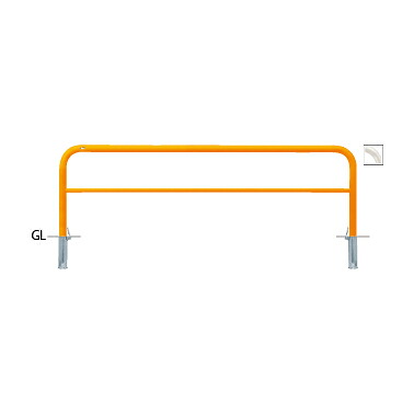 サンポール アーチ 差込式フタ付 FAH-7SF25-800(Y)(W)(C) φ60.5(t2.8) W2500×H800