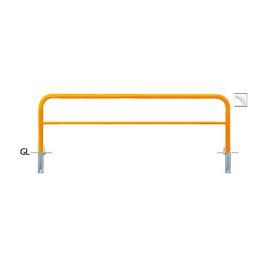 サンポール アーチ形 差込式カギ付 FAH-7SK25-800(Y)(W)(C) φ60.5(t2.8) W2500×H800