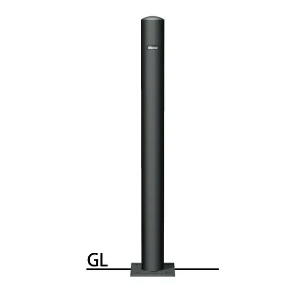 サンポール スチール製マットブラックピラー 丸型ベース式 FPMB-11CB-F00