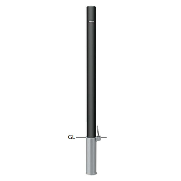 サンポール スチール製 マットブラックピラー 径60.5 H850 差込式フタ付 FPMB-7SF