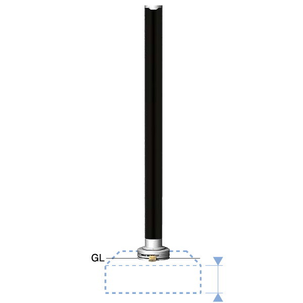 サンポール ピラータイプ アタッチメントベース式（南京錠25mm付） 左片フック A-101AB-FR10｜イーヅカ