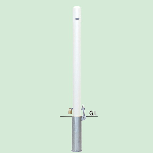帝金 バリカー ピラー型 脱着式カギ付 52-PK フックナシ 白 径60.5×t2.3 H850