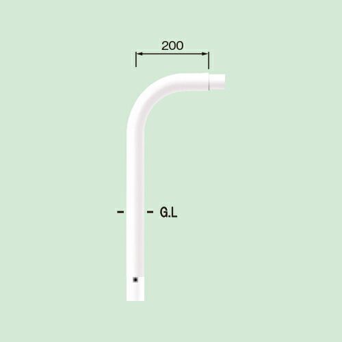 帝金 固定式 80A9ST-02W白（スタート支柱） φ42.7×t2.3 W200 H350