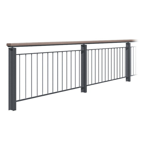 帝金 転落防止柵 固定式 SK75-IP 支柱 100×75(I形鋼) トップレール(合成木材) 105×30 メートル単価 76,394円