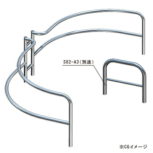 帝金 シニアカーゲート 据えつける式 UGS-07A φ48.6×t2.0 W3000*1400 H800