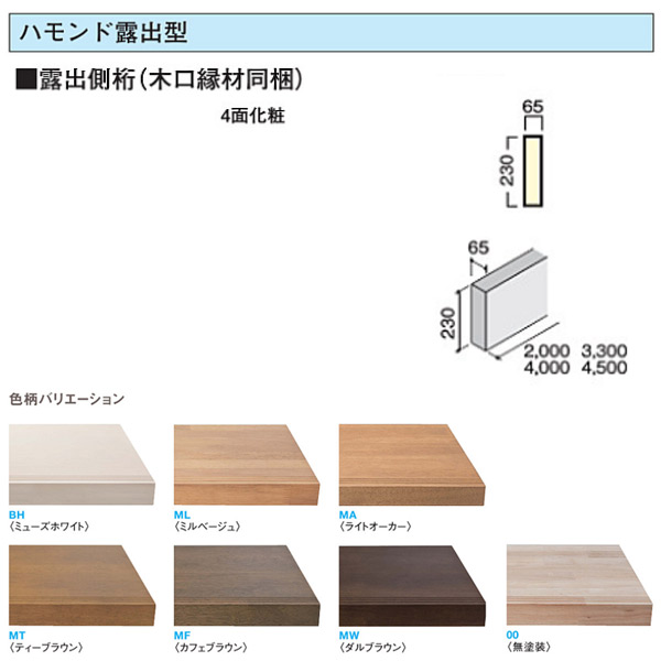 DAIKEN イエリア上がり段 ハモンド見せびらかす型 見せびらかす側桁（木口縁材同梱）2000 1枚 CR232-K11