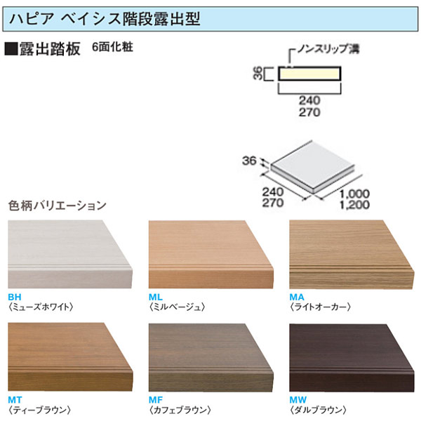 楽天市場】大建 ハピア階段 ベーシック柄箱型 箱蹴込板1100 5枚 CR865