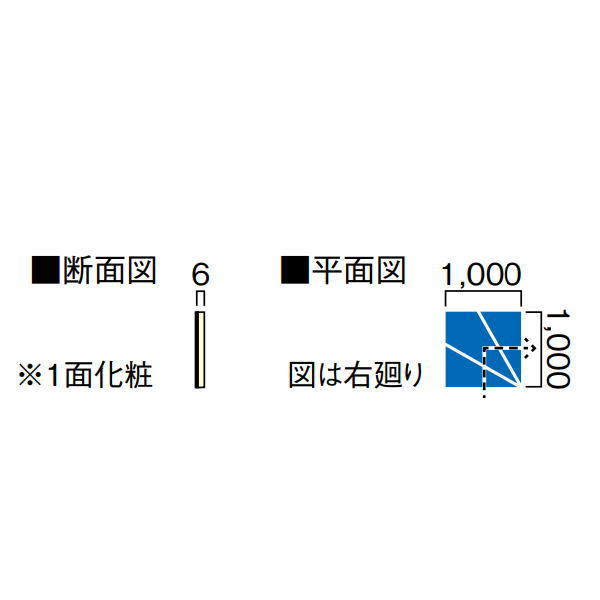 DAIKEN イエリア リモデル上がり段 判定基準 6粍階層用 踏面化粧材 三段廻1000 3枚 CL646-1■■（R・L）