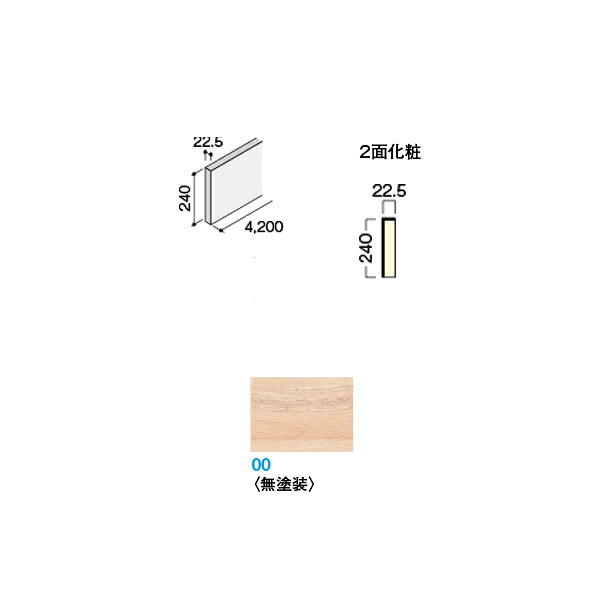 DAIKEN イエリア階段 ハモンド箱型 箱側桁（木口縁材同梱） 4200 無塗装 1枚入り CR261-K71-00｜イーヅカ
