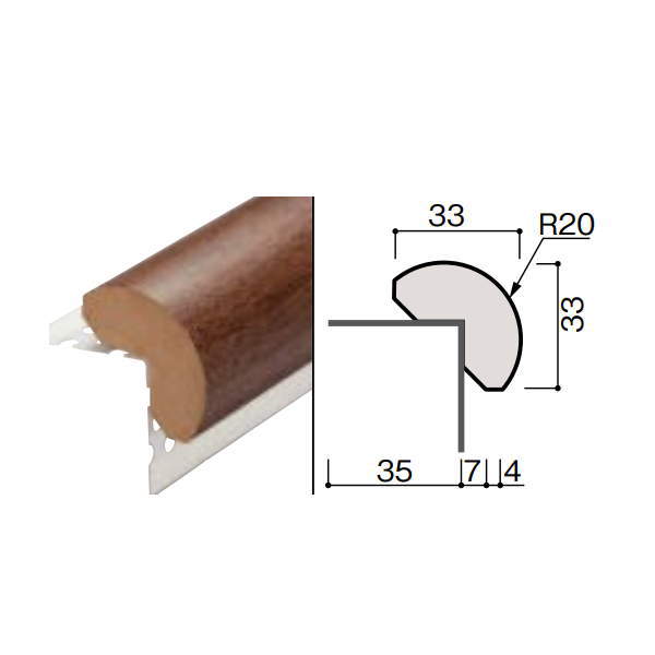 DAIKEN グラビオ専用施工部材 R出隅 P型 オレフィンシート部材 1本入 長さ2730mm WF56-BP●●-41｜イーヅカ
