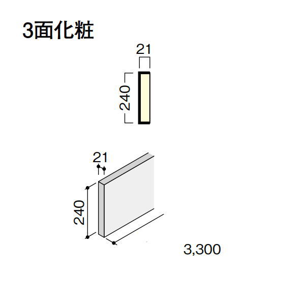 DAIKEN イエリア上がり段 判定基準見せびらかす型 半見せびらかす側桁3300 1枚 CR534-K61 木材・建築資材・設備-床材