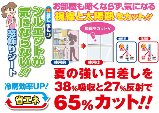 明和グラビア シルエットが気にならない窓飾りシート/省エネタイプ 92cm丈×15m GPR-9240 159488