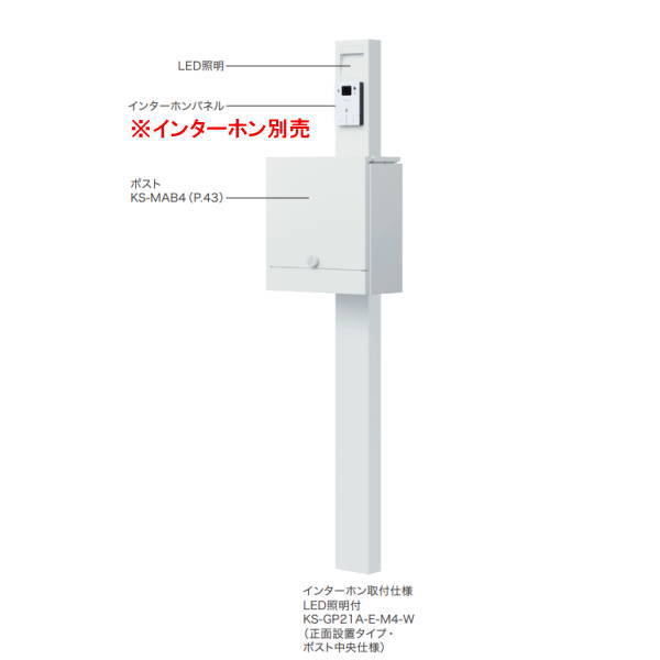 ナスタ 門ばしら社会的単位 インターコム滑りだし遣りくち LED点火装置付 KS-GP21A-E-M4
