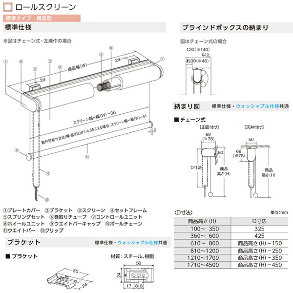 大注目 ニチベイ ロールスクリーン コトン遮熱 標準タイプ 標準仕様 チェーン式 幅505 800mm 高さ100 490mmw 予約販売品 Formebikes Co Uk