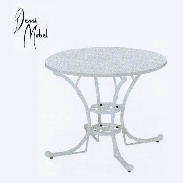 Dessi Mobel フィリピナステーブル ホワイト 径915×H700mm パラソル穴径40mm