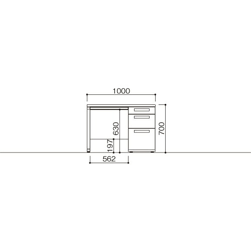 弘益 片袖机 幅1000&times;奥700&times;高700mm LDC-K107-R3(WH) 1台｜イーヅカ