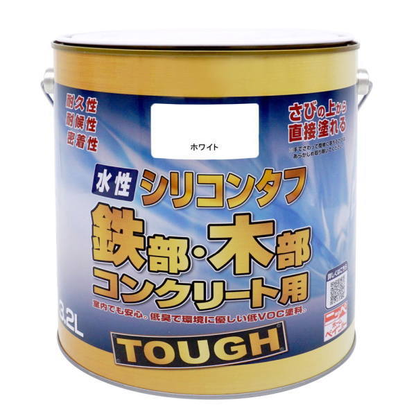 ニッペ 水性つやあり高機能塗料 屋内外 低臭 水性シリコンタフ 3.2L