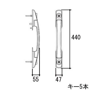 三協アルミ 把手（外部ハンドル） WD6159-00