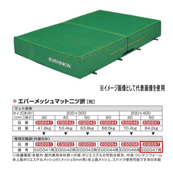 エバニュー エバーメッシュマット二ツ折 EGD047／EGD363用専用取り替えっこ袋（外被剞けつ） EGD057