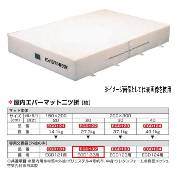 エバニュー 屋内エバーマット 二ツ折 EGD122用専用取り替えっこ袋（外被剞けつ） EGD132
