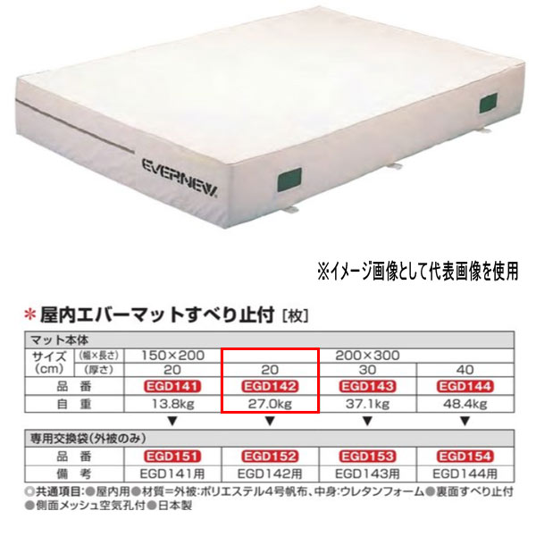 エバニュー 屋内エバーマット すべり止付 EGD142 200×300cm 20cm厚